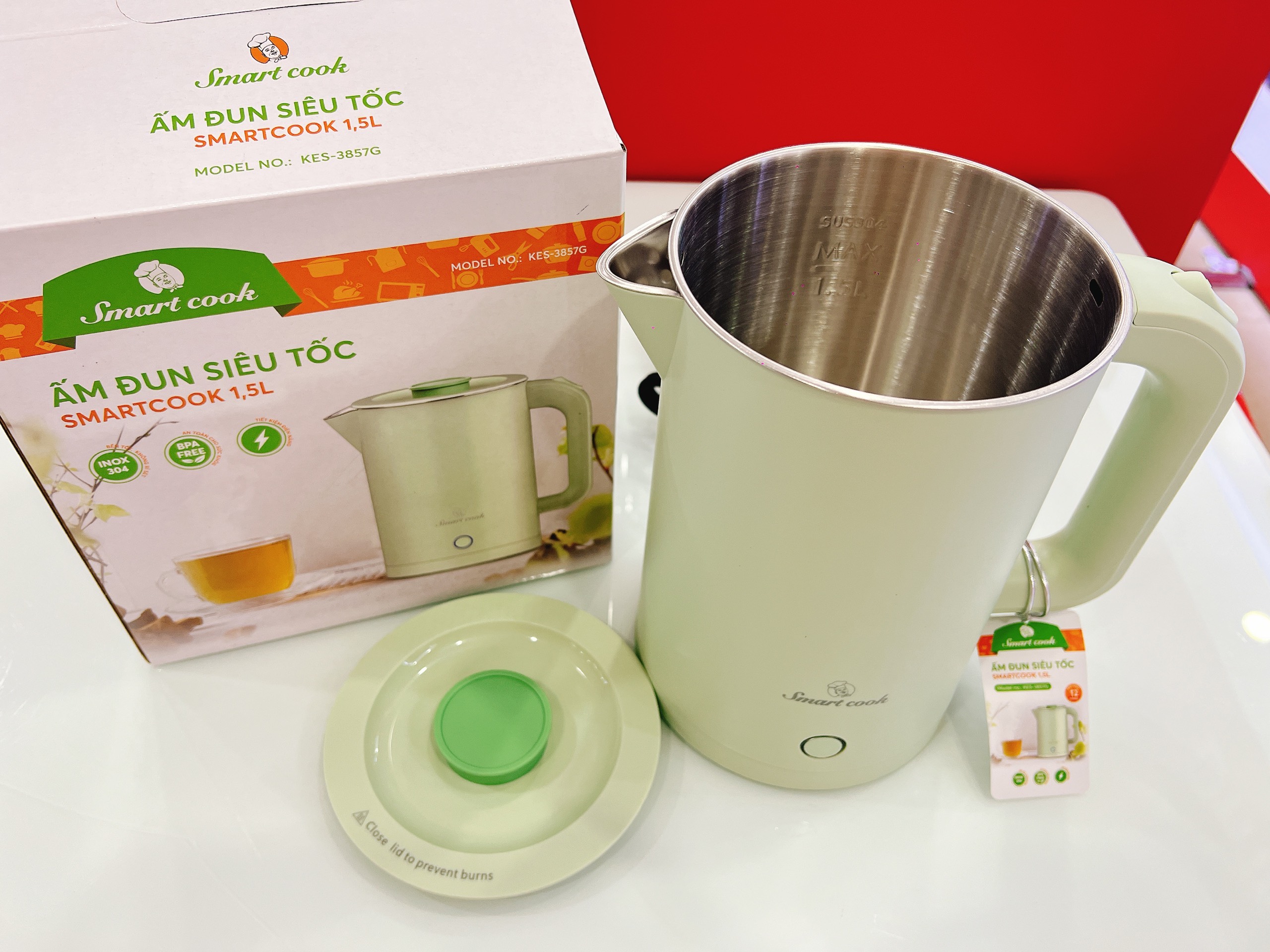Ấm đun siêu tốc Smartcook 1.5L KES-3857G hàng chính hãng
