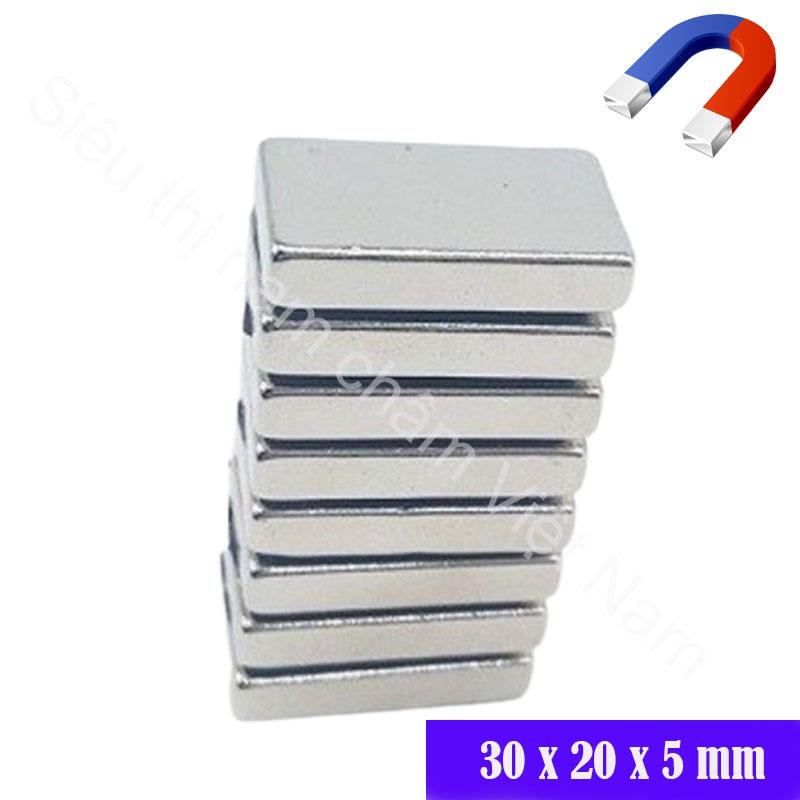 Nam châm siêu cường kích thước 30x20x5mm, nam châm vĩnh cửu lực hút mạnh