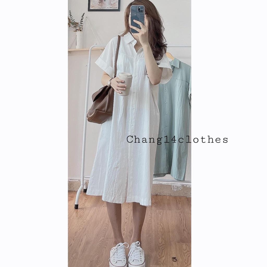 VÁY ĐŨI SUÔNG CỔ ĐỨC TAY GẤP GẤU