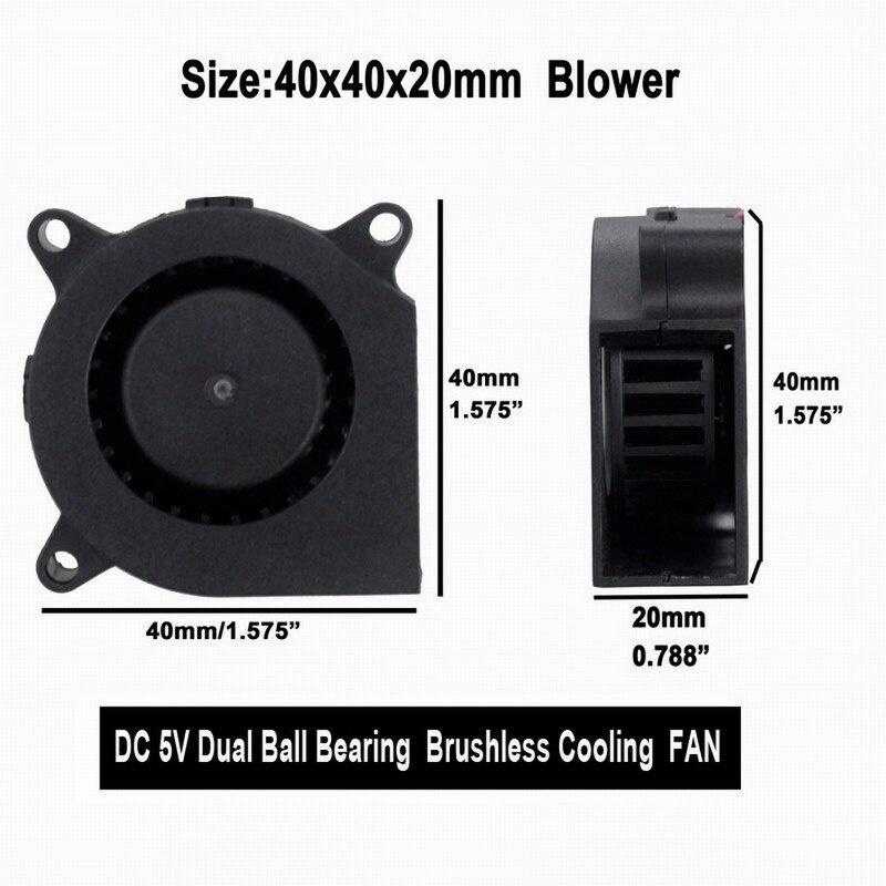 1pcs Gdstime 4020 40mm x 20mm Small Fan Dual Ball Bearing 3D Printer 40mm DC Cooling Blower Fan 5V