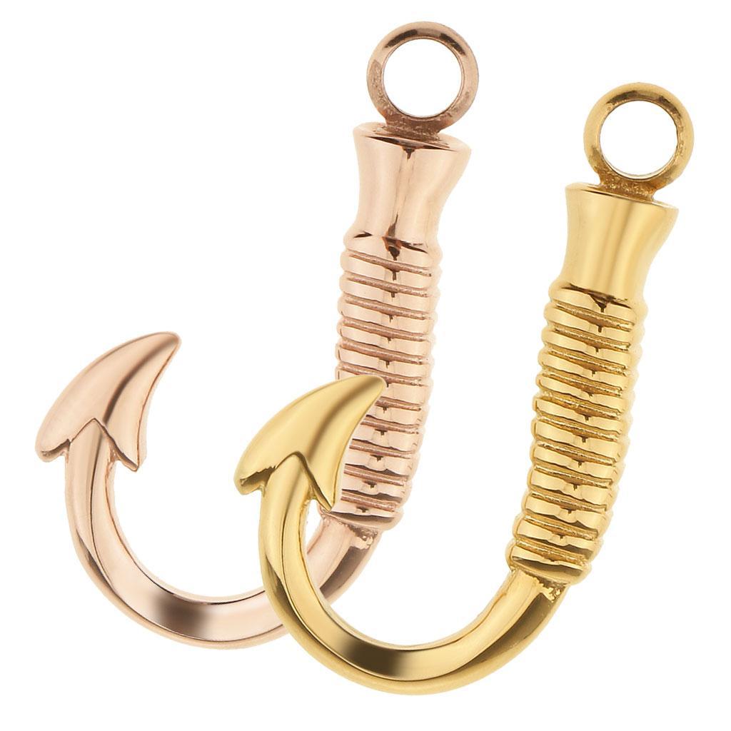 2pcs Gold/Rose Gold  Hook Shape Urn Ash Holder Memorial Pendant Keepsake