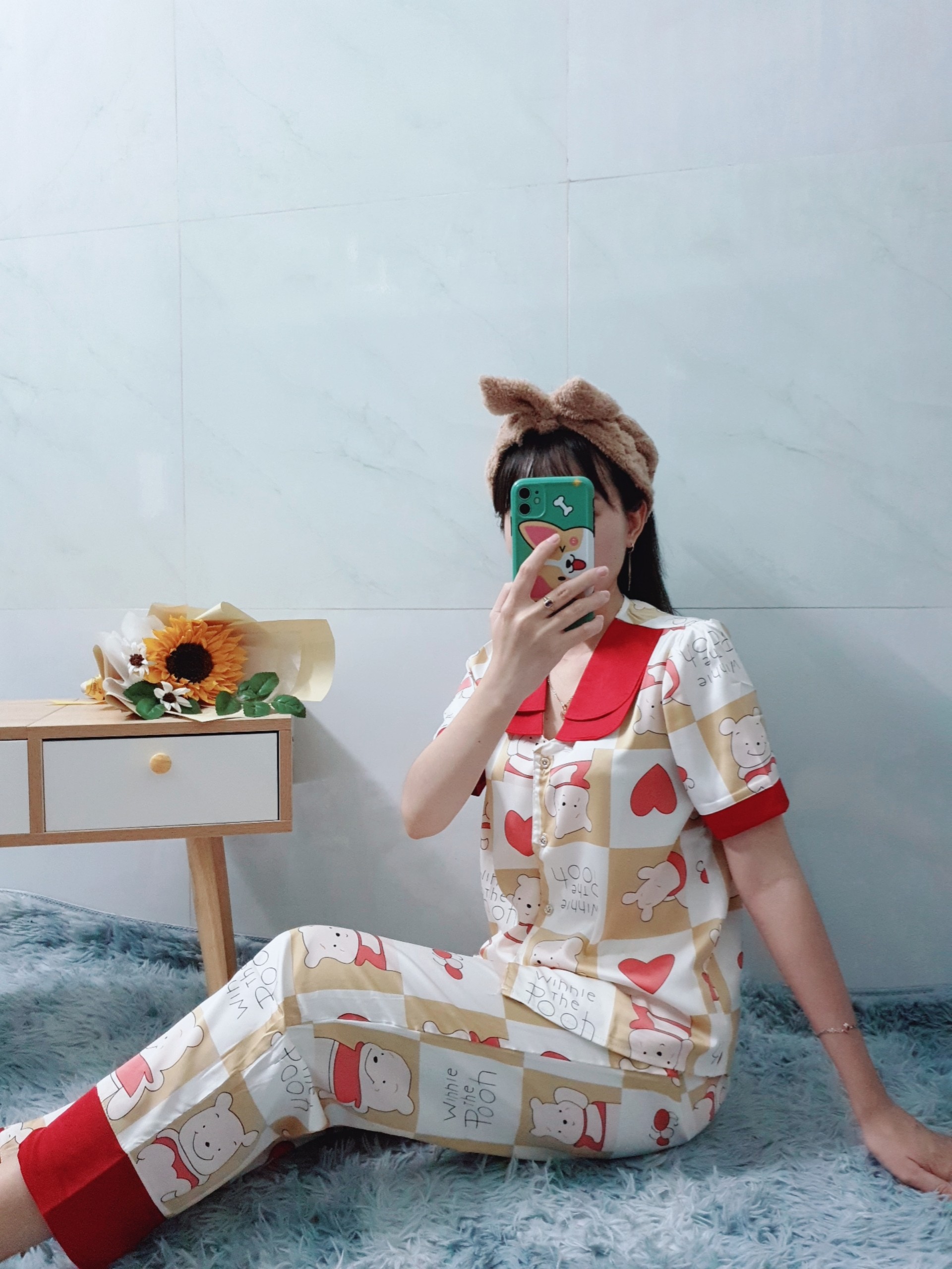 Đồ Bộ Pijama Mặc Nhà Nữ - Kiểu Dáng Dễ Thương, Sang Trọng - Vải Lụa Cao Cấp, Thoáng Mát, Mềm Mịn