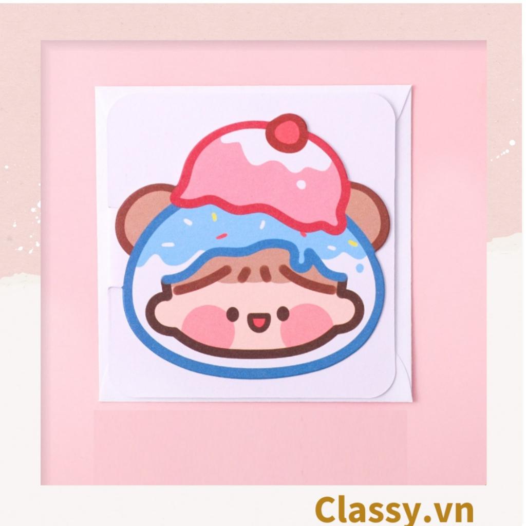 Thiệp cute Kích thước 9.3 CM| Classy chúc mừng 20-11, Sinh Nhật, Lễ lạt, Cảm Ơn , Tình Yêu in hình hoạt hình Q941