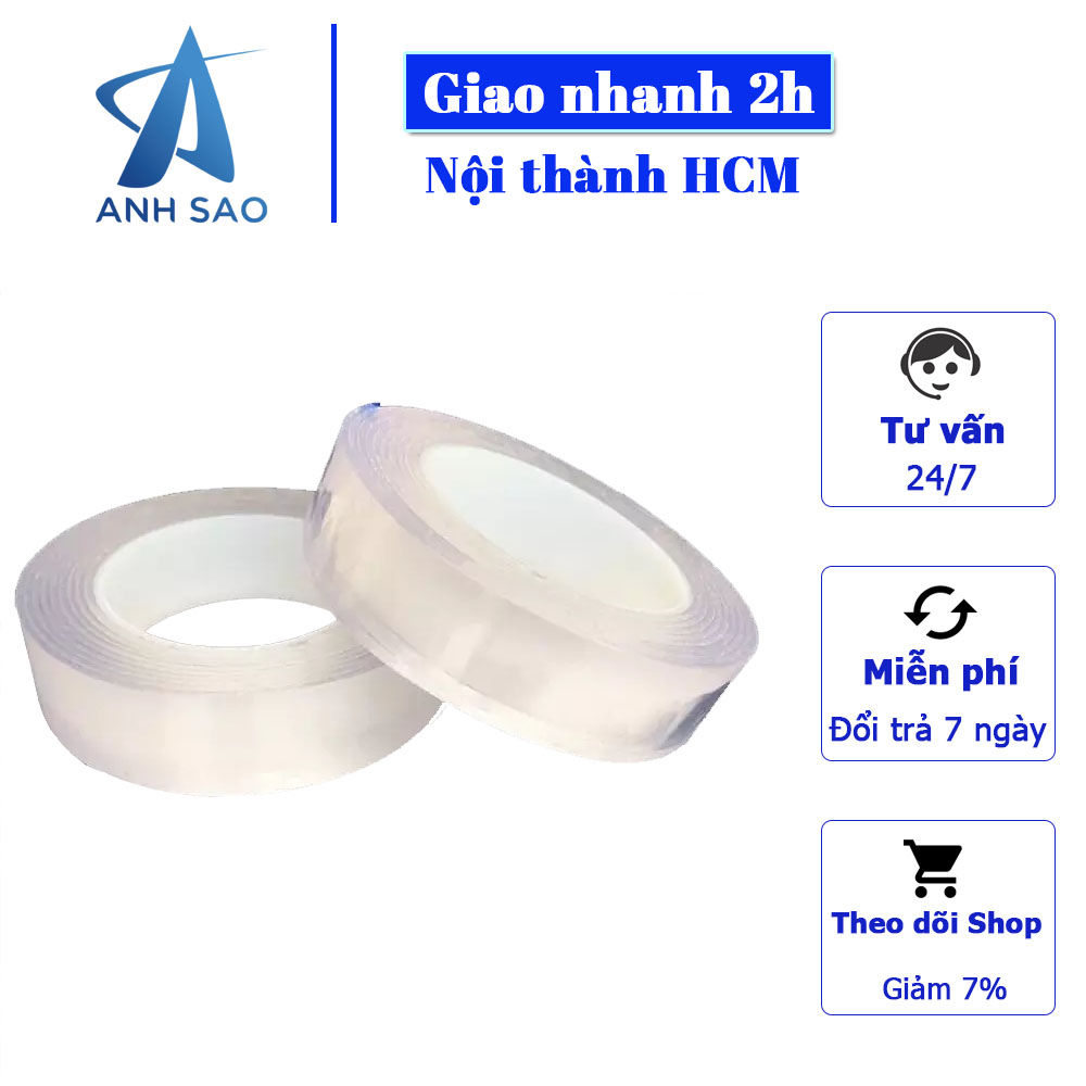 Combo 5 cuộn băng keo dẻo 2 mặt trong suốt A - Dán trên mọi bề mặt siêu dính