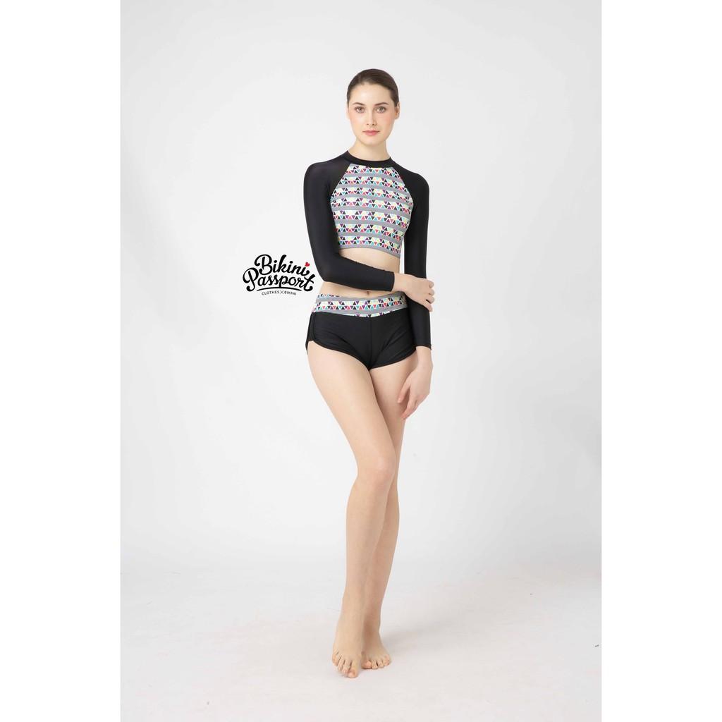 Đồ bơi Nữ BIKINI PASSPORT kiểu Hai mảnh quần short áo tay dài- màu Tribal - BS356_TRI