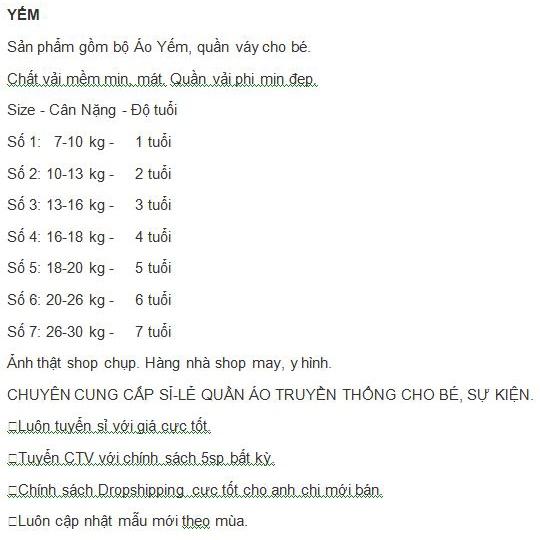 Bộ Yếm bé Gái và dây chuỗi ngọc cho bé chơi Hè - Chất Phi bóng sang mịn, thoáng mát - Yếm Trắng Quần Váy