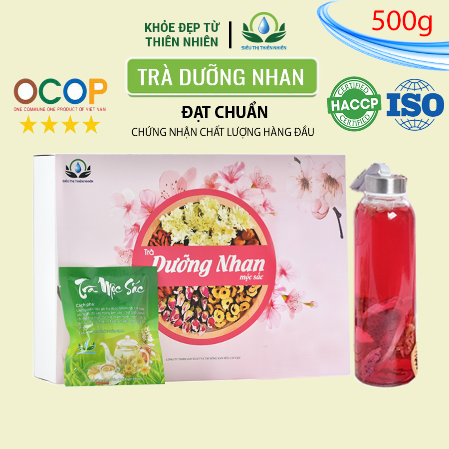 Trà Dưỡng Nhan 7 Vị Hộp 30 Túi Lọc x 10Gr Của Siêu Thị Thiên Nhiên Giúp Giảm Cân, Giữ Dáng, Đẹp Da