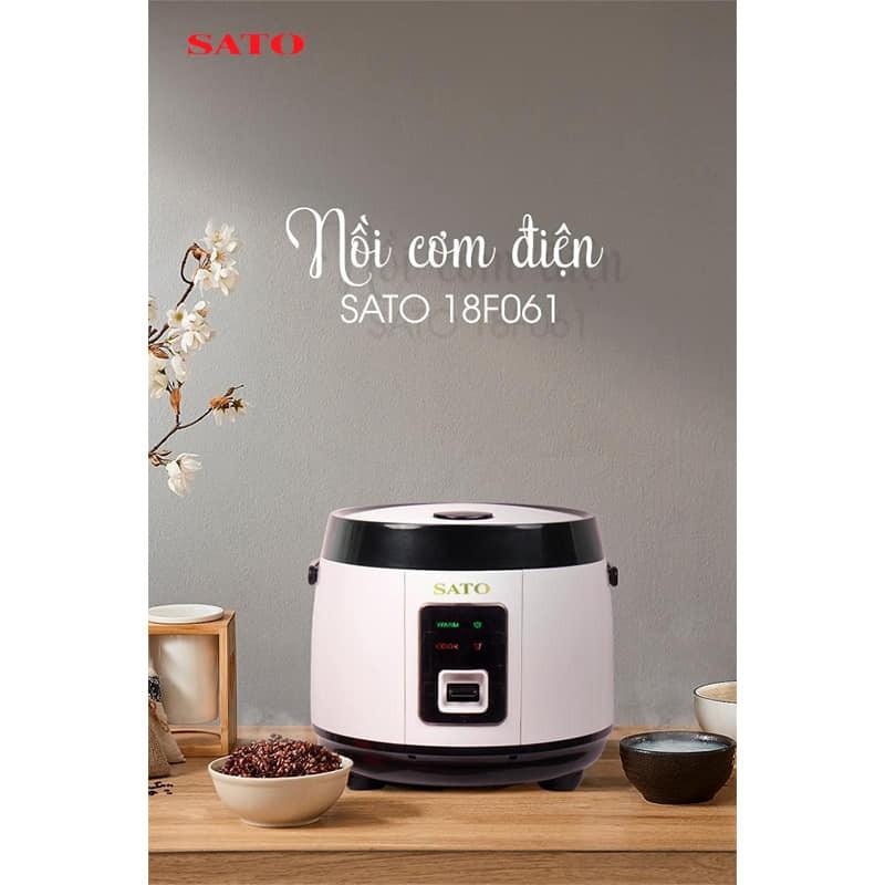 Nồi cơm điện SATO 18F061, dung tích 1.8L, hàng chính hãng, công nghệ Nhật Bản – Sản xuất tại Việt Nam.