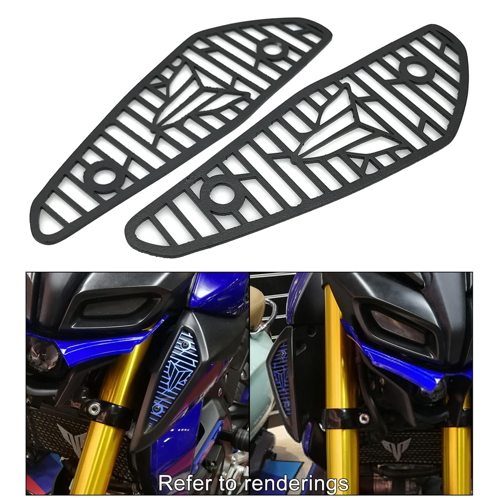 2 Pieces Motorcycle Air Intake Grill Cover Guard, Protection Protector for Yamaha MT-15 18-20 Motorbike, Replace Parts Accessories Black