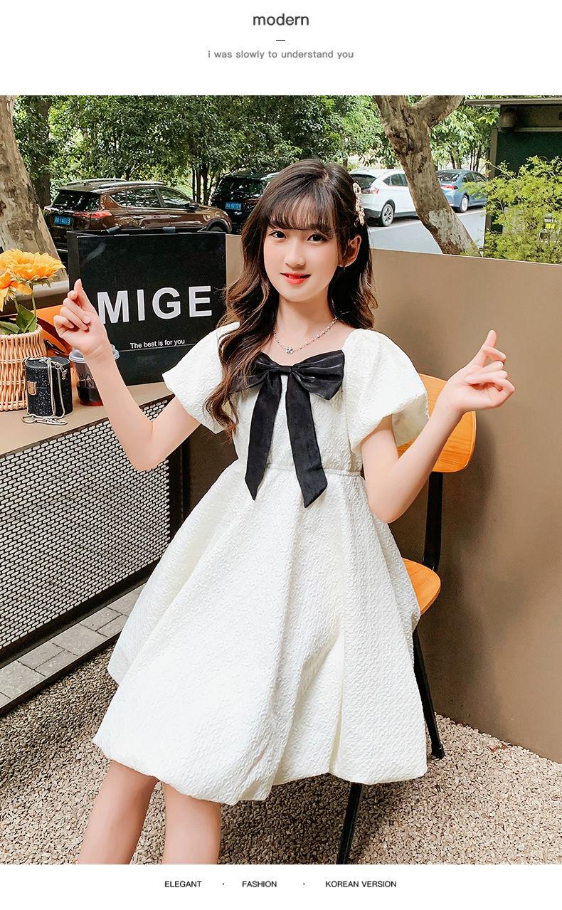 DONGSHOP HOT Cô gái ăn mặc mùa hè 2023 trẻ em mùa hè tây thời trang trẻ em váy công chúa cô gái trung bình lớn bé váy