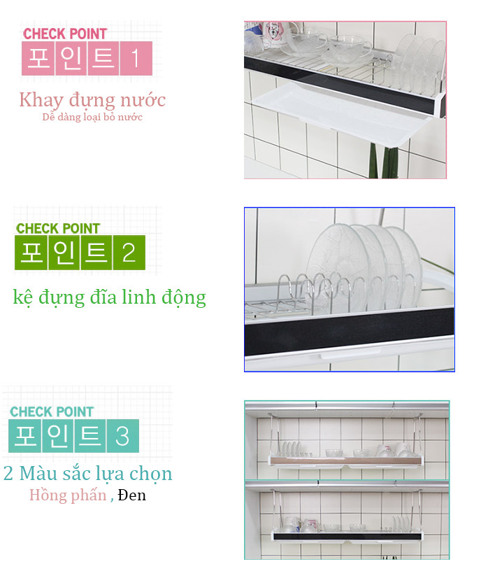 Kệ chén bát đũa đĩa Inox 304 - Dual 800