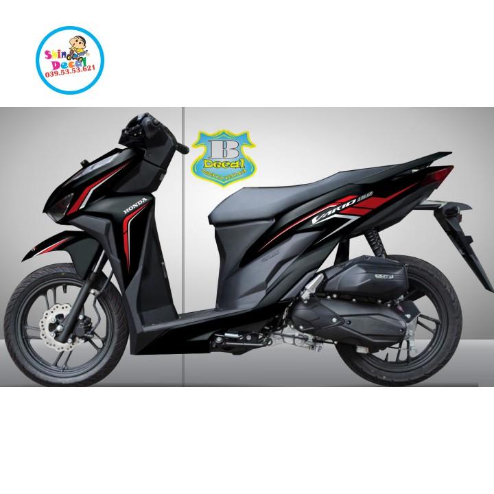 Tem xe vario 150 đỏ đen nhám