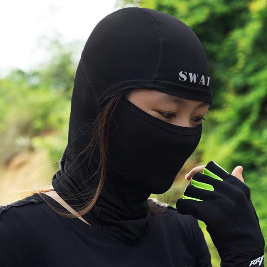 KHĂN TRÙM ĐẦU KIỂU NINJA Swat 3 in 1 Chất liệu vải siêu mềm mịn Co giãn Chống nắng Chống bụi