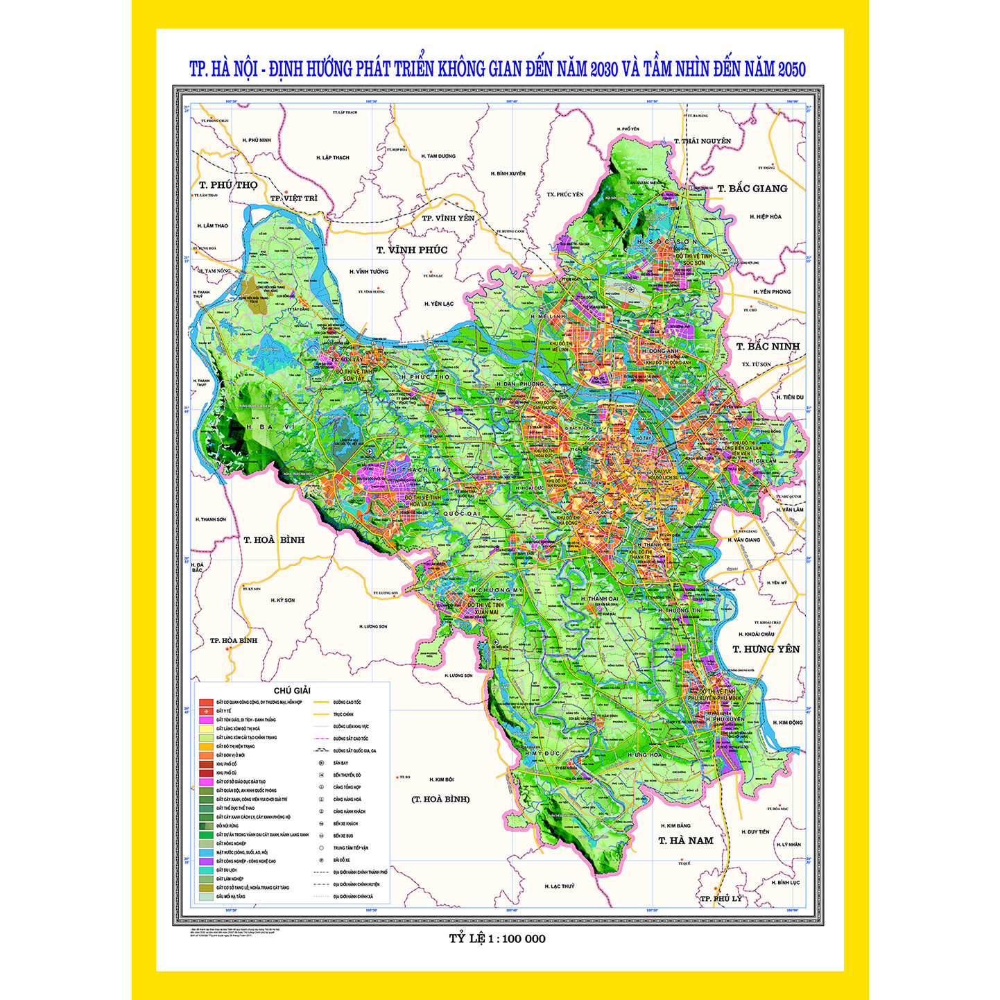 Định hướng phát triển không gian TP. Hà Nội đến năm 2030 tầm nhìn đến 2050  - Khổ A0 -  Tờ rời