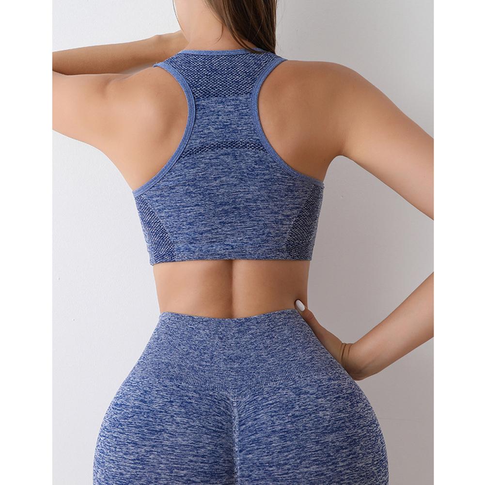 Phụ nữ liền mạch Yoga thiết lập tập luyện thể thao quần áo thể dục quần áo tập thể dục quần áo crop crop top leggings quần áo thể thao Color: Black Size: L