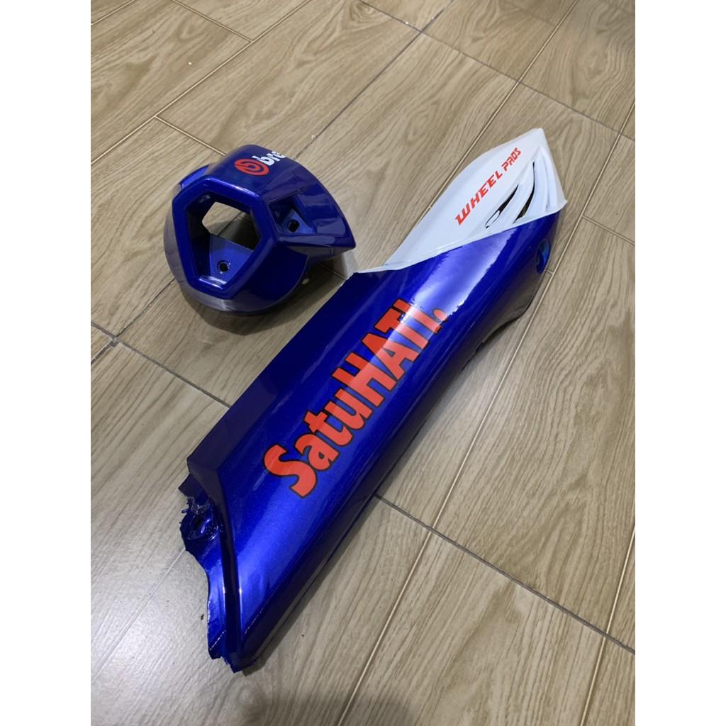 Ốp pô và chụp đích pô winner V1 màu xanh trắng