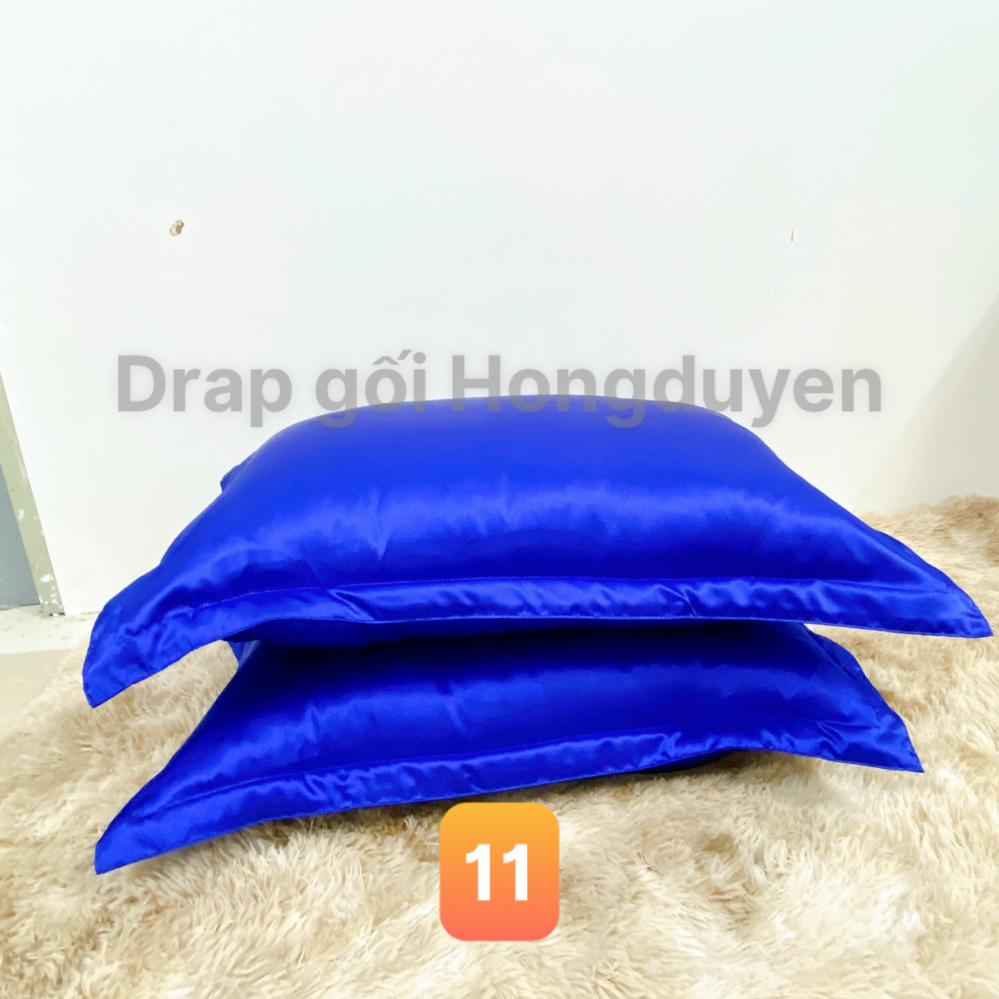 Trọn bộ chăn-vỏ gối-ga phi bóng 1m6/1m8 trơn xanh coban 11. Bộ drap phi bóng 1 màu. Bộ grap phi bóng. Bộ drap phi lụa. Bộ grap phi lụa. Bộ ga phi lụa. Ga giường - drap giường - grap giường - ra giường.