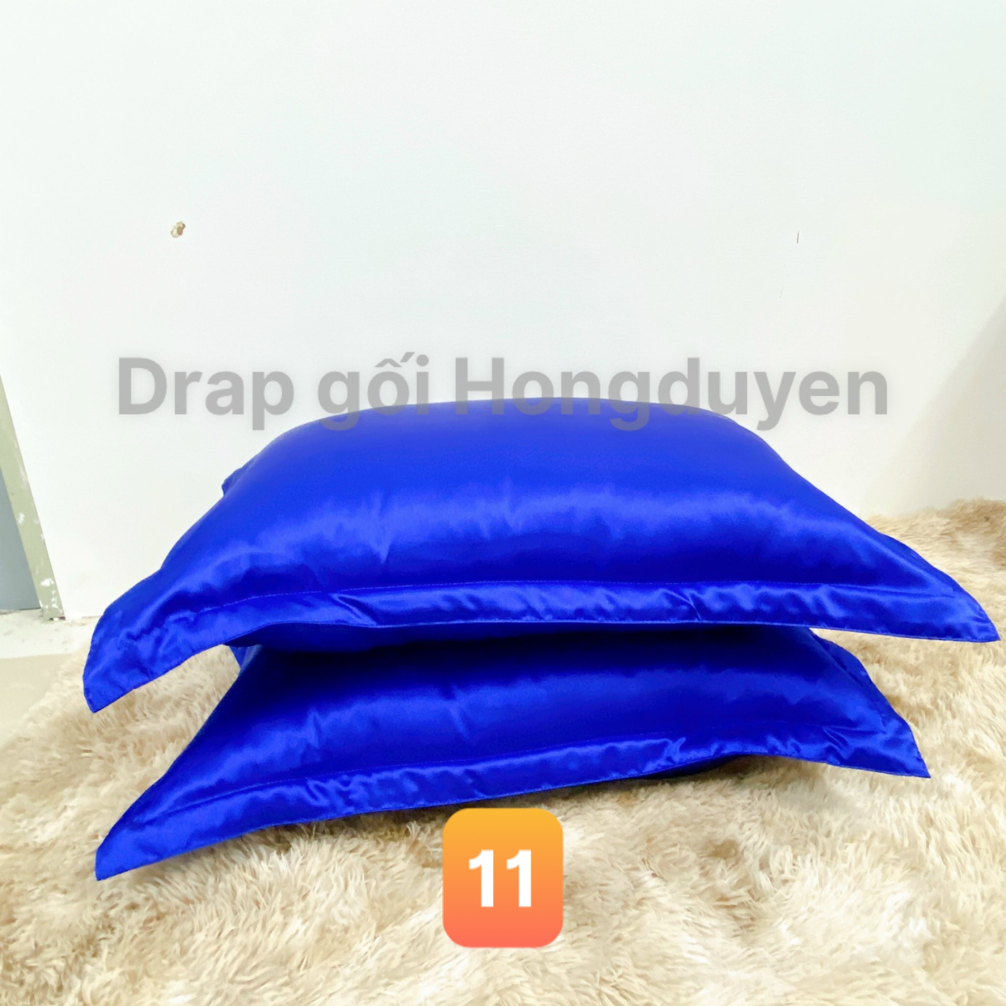 Trọn bộ chăn-vỏ gối-ga phi bóng (chân nệm dưới 15cm) 1m6/1m8 trơn xanh coban 11. Bộ drap phi bóng 1 màu. Bộ grap phi bóng. Bộ drap phi lụa. Bộ grap phi lụa. Bộ ga phi lụa. Ga giường - drap giường - grap giường - ra giường.