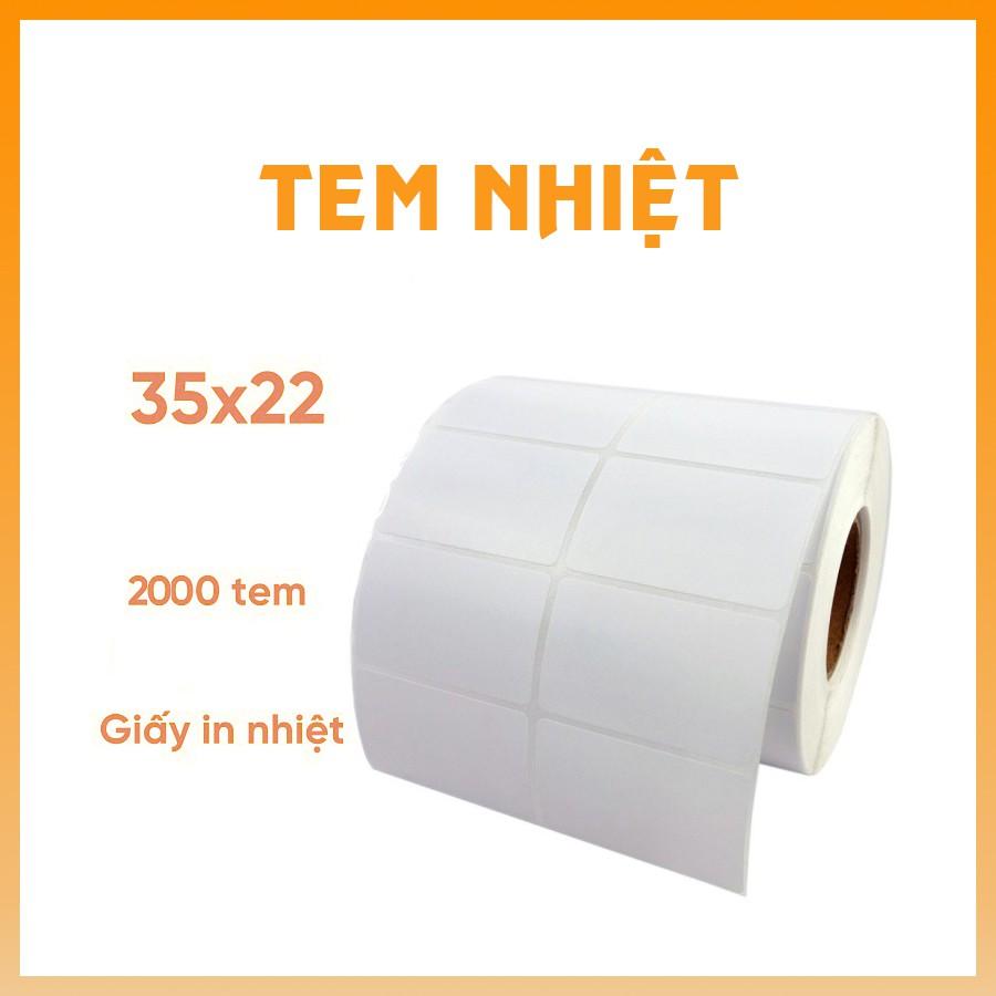 Giấy in tem, in mã vạch nhiệt 2 tem khổ 70x22mm 2000 tem