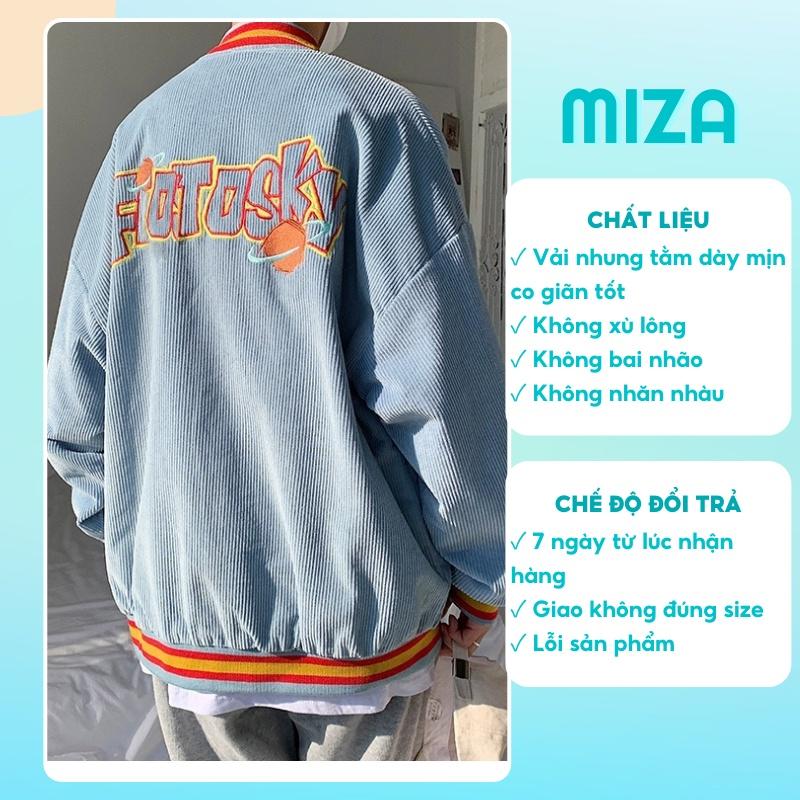 Áo khoác nhung nam nữ bomber unisex gió jacket cúc bấm form rộng local brand ulzzang phong cách hàn quốc đep FLYTOSKY