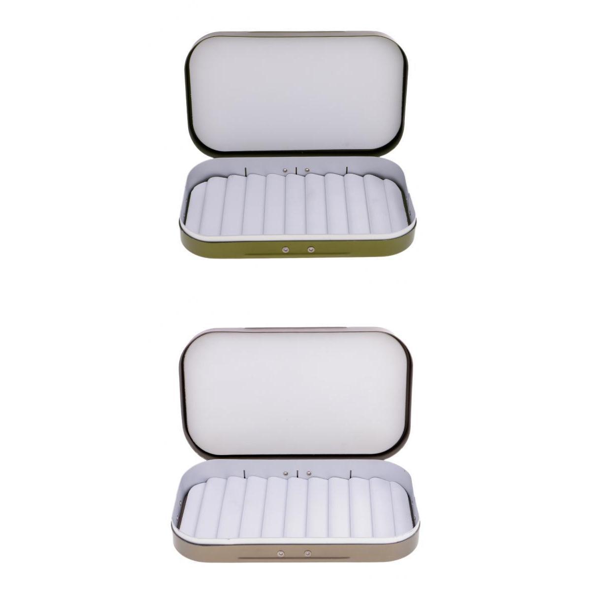 2pcs Waterproof Aluminum Alloy Slit Foam Fly Fishing Boxes Flies Tackle Box 2 Color