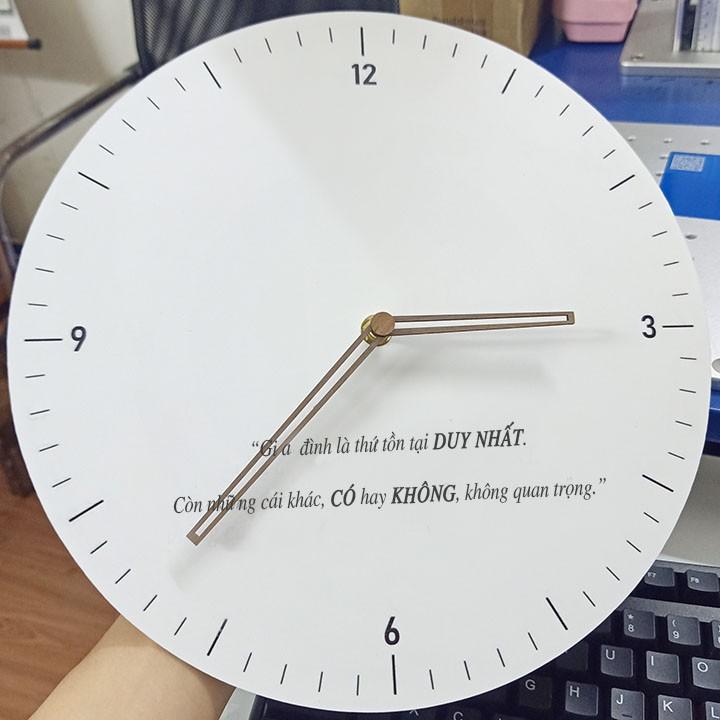 Đồng Hồ Treo Tường Decor Khắc Những Câu Nói Nổi Tiếng khắc theo Y/C