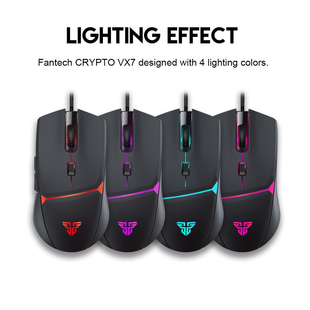 Chuột Macro Gaming Fantech VX7 Crypto Màu đen trắng - HÀNG CHÍNH HÃNG