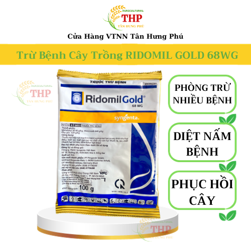 Ridomil Gold 68WG | Phòng trừ, diệt nấm bệnh trên cây trồng | Gói 1kg, 100g