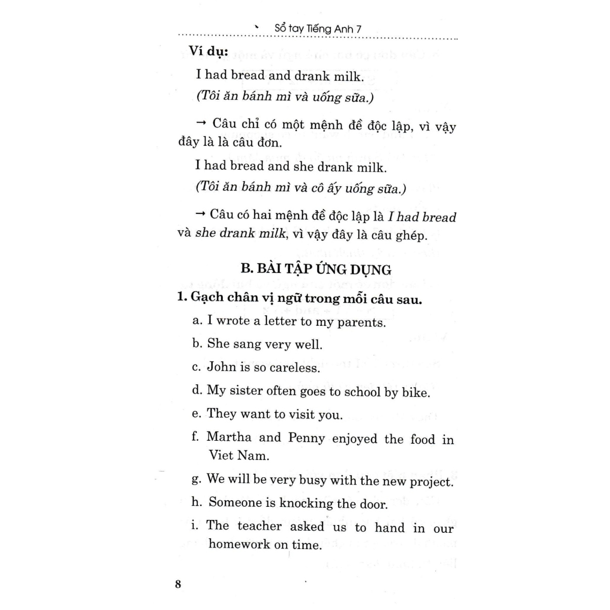 Sổ Tay Tiếng Anh Lớp 7