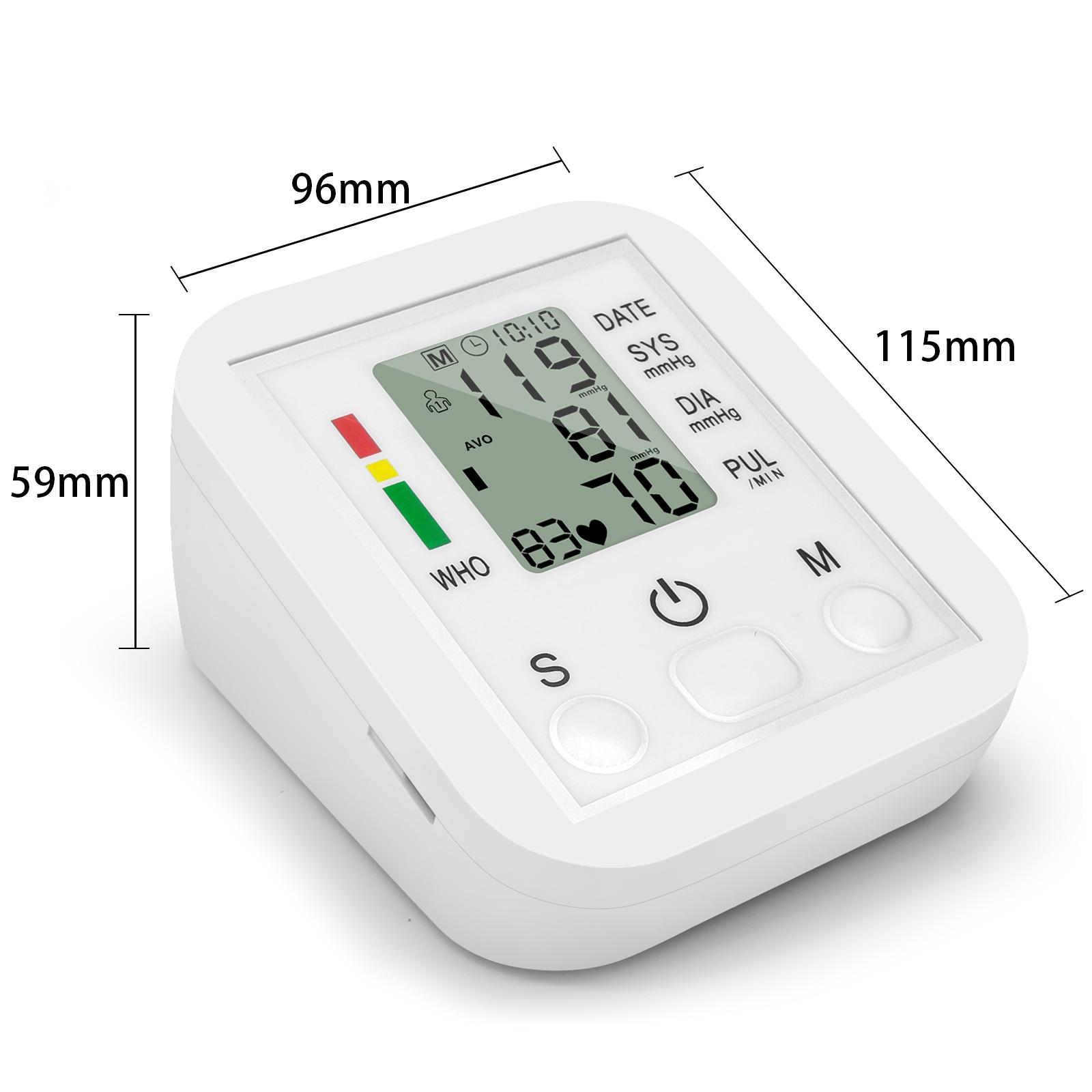 Blood Pressure Monitor Portable Household ArmBand Type Sphygmomanometer With LCD Display Accurate Measurement Data Storage Time Setting