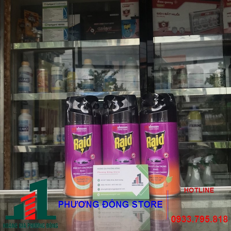 Bình xịt đuổi muỗi, côn trùng RAID _ Chai 300ml