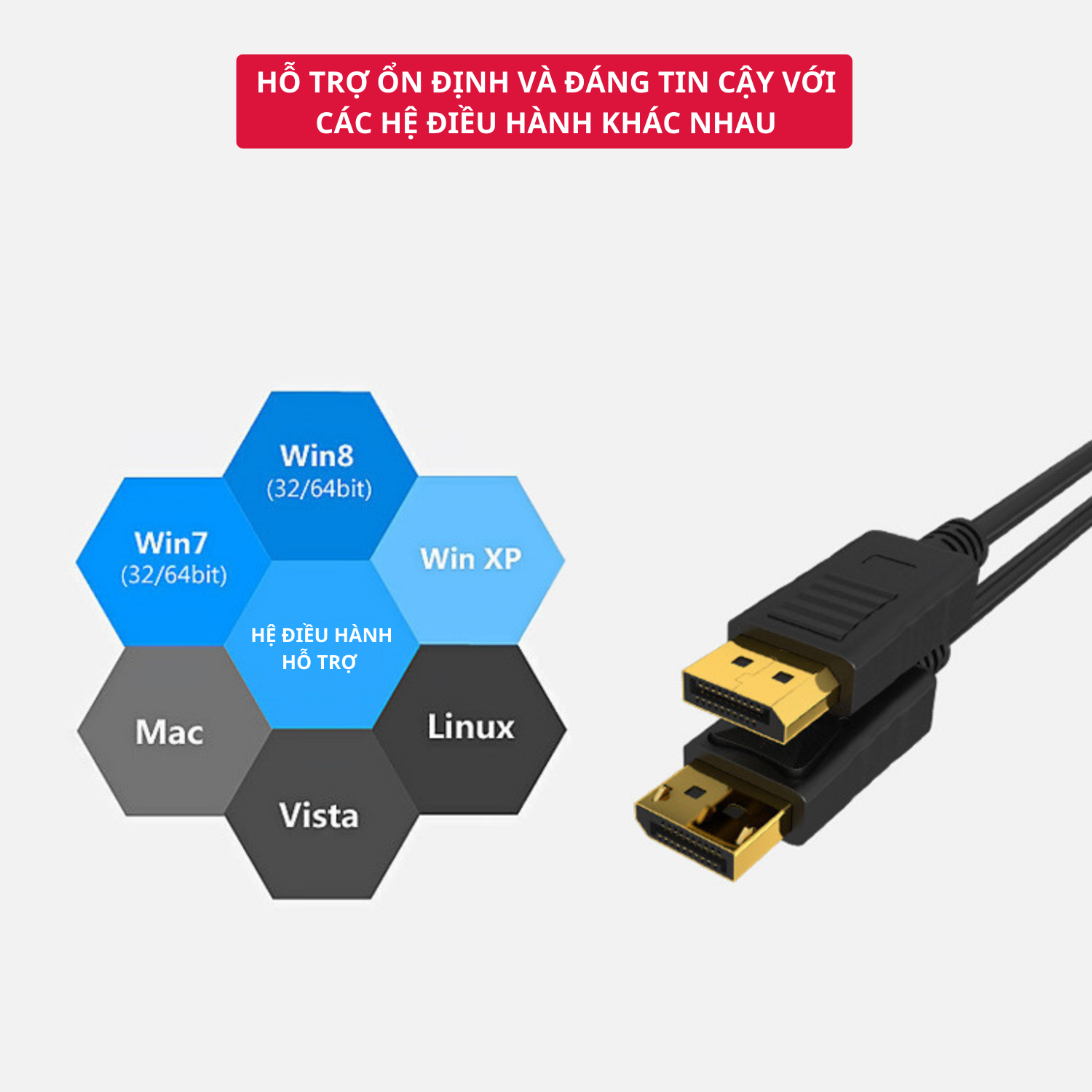 Dây Cáp Displayport 1.2 4K60Hz DP to DP Dài 1.8m - Hàng Chính Hãng Tamayoko