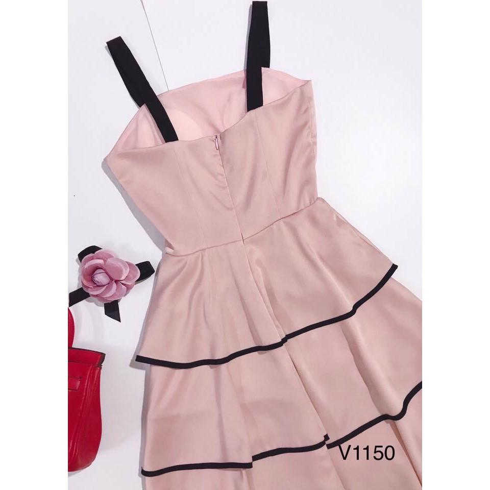 Đầm xòe 4 tầng đính bông - hàng thiết kế chuẩn shop