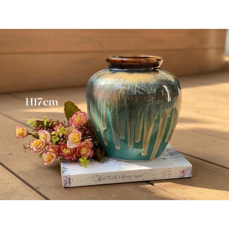 Bình cắm hoa, men chảy- hỏa biến. Gốm sứ Bát Tràng