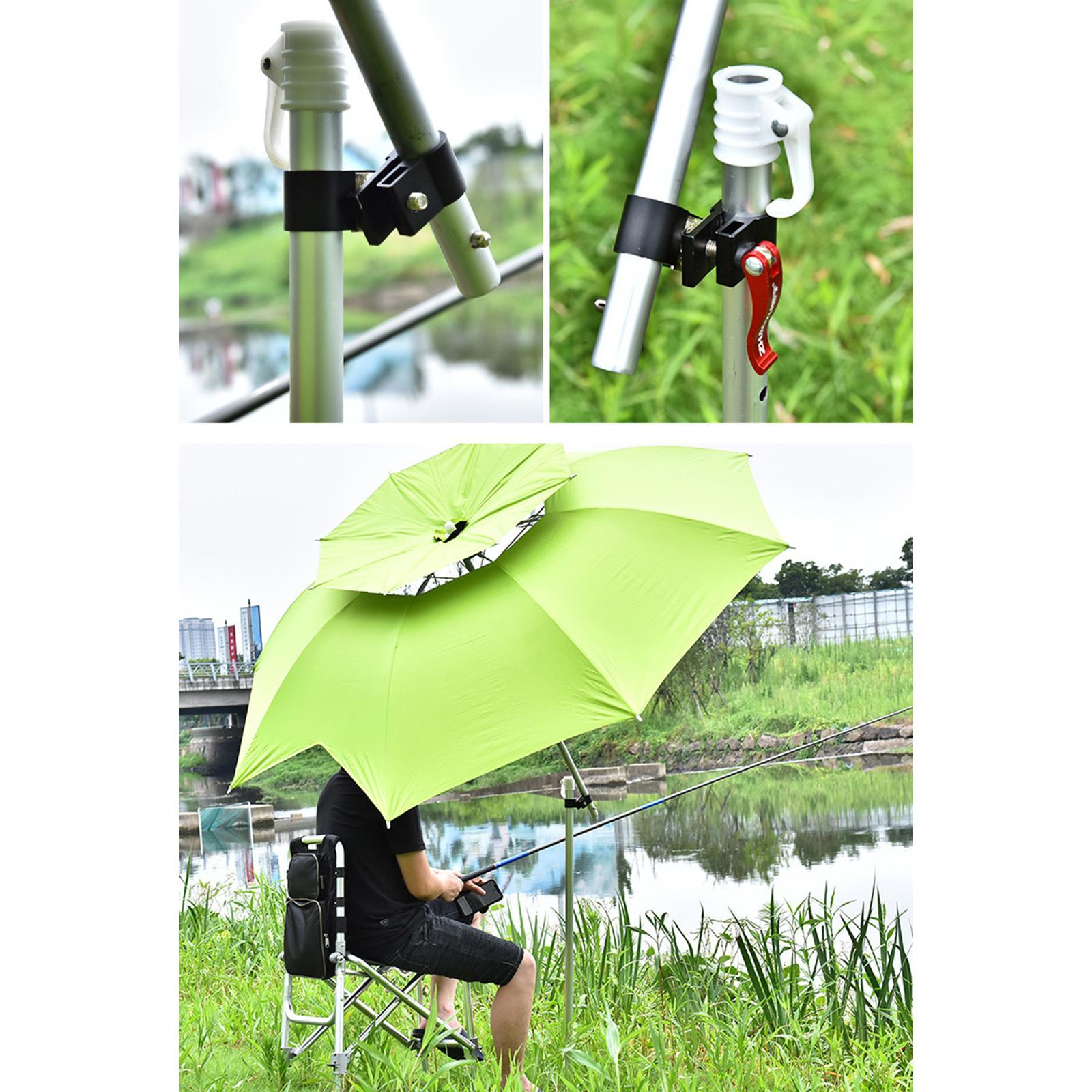2xHeavy Duty Fishing Umbrella Bracket Fixed Clip Brackets Mounting Accessories Black