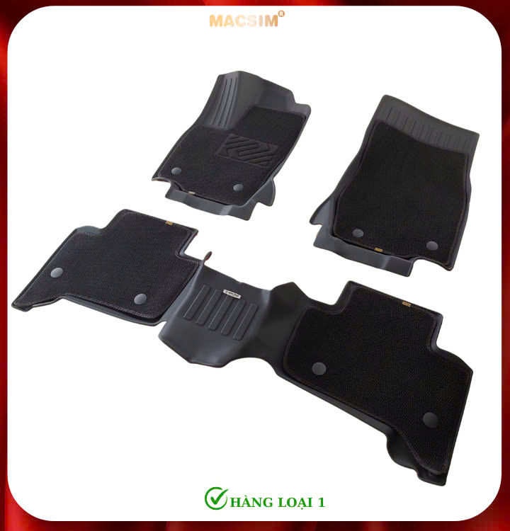 Thảm lót sàn ô tô 2 lớp cao cấp dành cho xe LEXUS GX550 2024 (sd3) nhãn hiệu Macsim chất liệu TPE màu đen