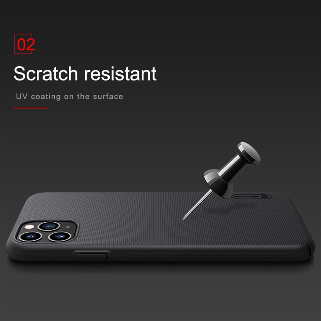 Ốp Lưng Sần Chống Sốc Cho iPhone 11 Pro Max hiệu Nillkin (tặng kèm giá đỡ hoặc miếng dán từ tính) - Hàng Chính Hãng