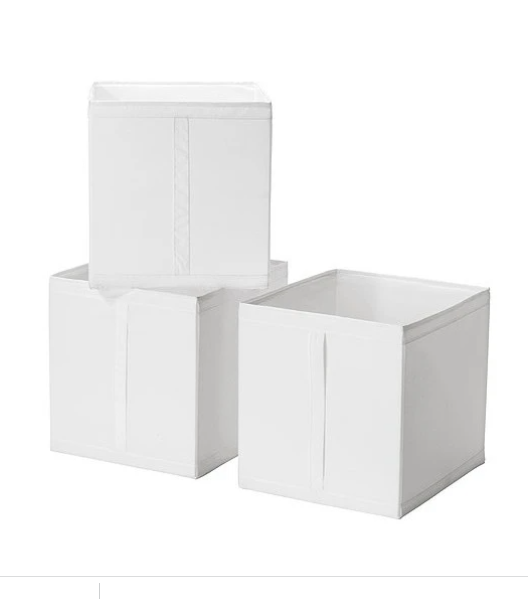 BỘ 3 HỘP VẢI ĐỰNG ĐỒ I KEA SKUBB - TRẮNG 31x34x33 cm