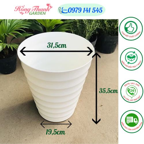 Chậu Vòng Tròn Dáng Cao, Chậu Nhựa Dẻo Trồng Hoa - Cây Cảnh Siêu Bền, Đẹp