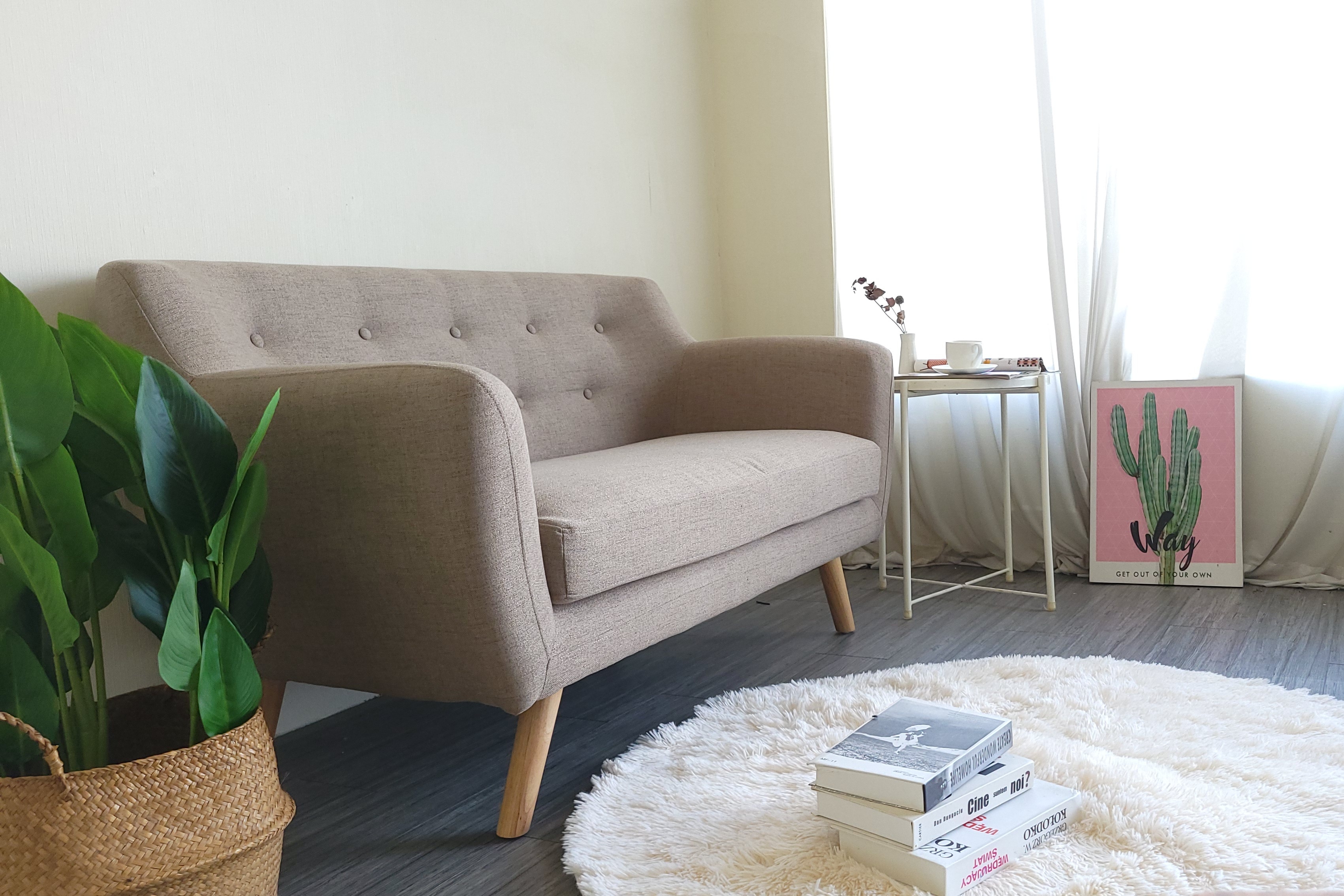 Sofa băng Juno sofa màu kem 138 x 77 x 80 cm