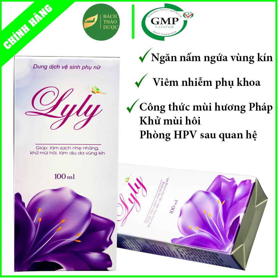 Dung dịch vệ sinh phụ nữ Lyly giảm khí hư huyết trắng chống viêm nhiễm nấm ngứa phụ khoa &amp; vi khuẩn HPV - công nghệ Pháp