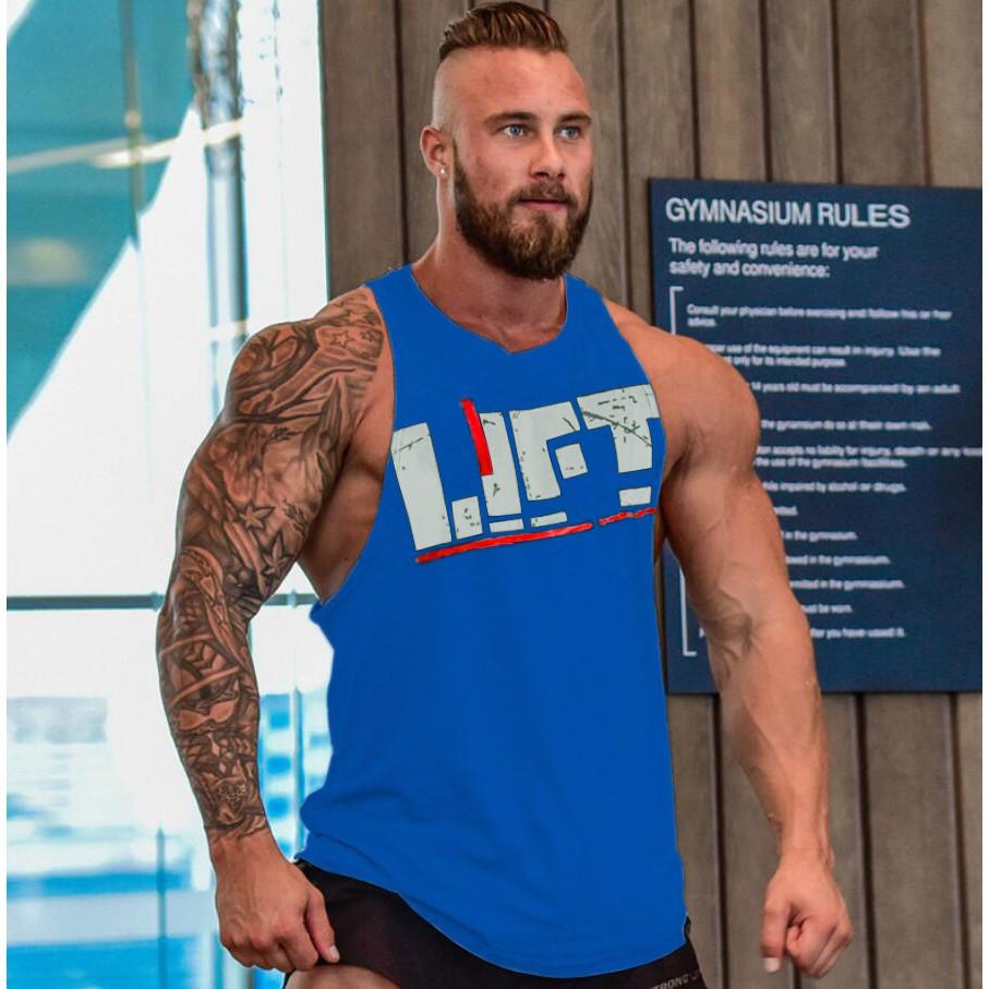Áo Ba Lỗ Tập Gym Nam Vải Cotton Rộng Nách SA471