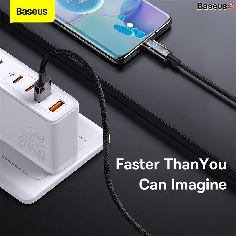 Dây Cáp Sạc Tự Ngắt Siêu Nhanh Baseus Explorer Series Gen2 Auto Power-Off 100W(USB to Type-C,Fast Charging &amp; Data Cable)  hàng chính hãng