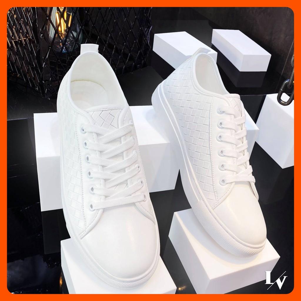 Giày Nam Trắng Thời Trang Cao Cấp - Giày Thể Thao Nam Sneaker Fashion In Black or White