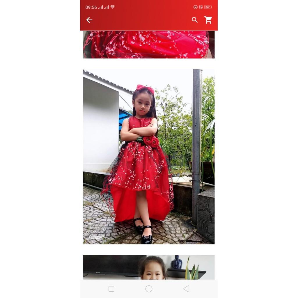 váy đầm công chúa đỏ đuôi tôm từ 8-40 kí ( váy bé gái )