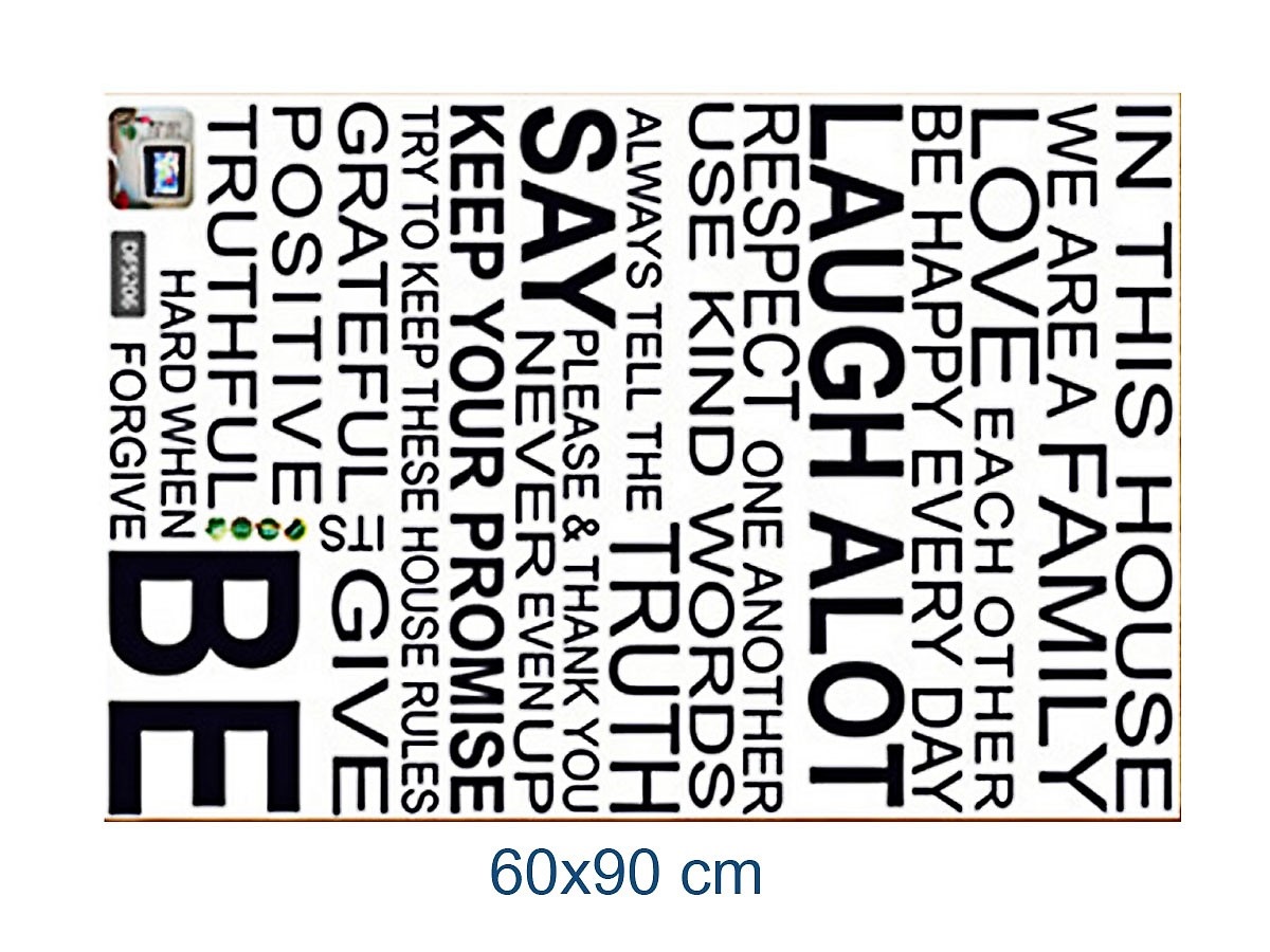 Decal dán tường chữ WE ARE A FAMILY THÔNG ĐIỆP Ý NGHĨA