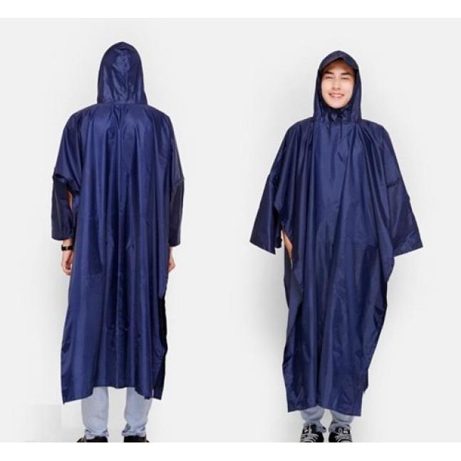 Áo Mưa Vải Dù Xẻ Tà Cánh Dơi Dài 1m4 Chống Thấm Cao Cấp