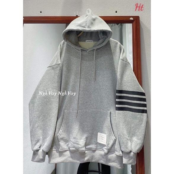 Áo hoodie 4 sọc mác túi H2A