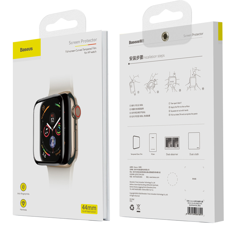 Miếng dán kính cường lực Full 3D BASEUS cho Apple Watch 42mm  - Hàng Chính Hãng