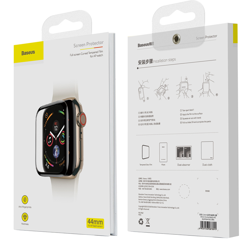 Miếng dán kính cường lực Full 3D BASEUS cho Apple Watch 42mm - Hàng Chính Hãng